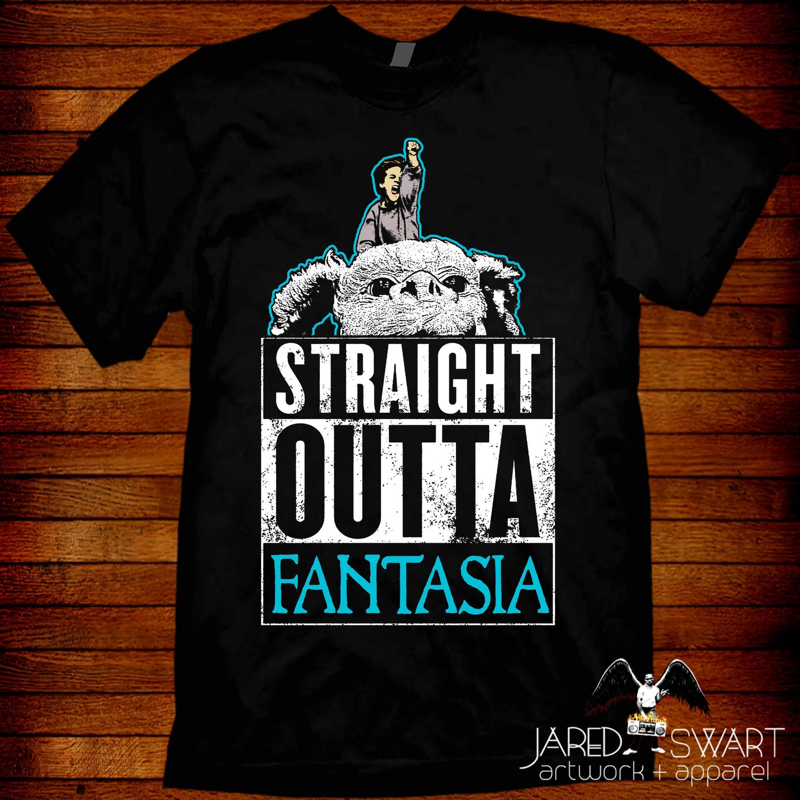 NeverEnding Story T shirt: 80s Movie Parody - Straight Outta Fantasia XL