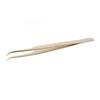 Eyelash Extension Tweezers Stainless Steel Fiber Tip Golden Lash Extension Tweezers for Beauty Salon