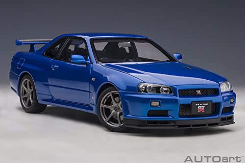 AUTOart 1/18 Scale Nissan Skyline GT-R (R34) V-Spec II Bayside Blue Finished Model 77408