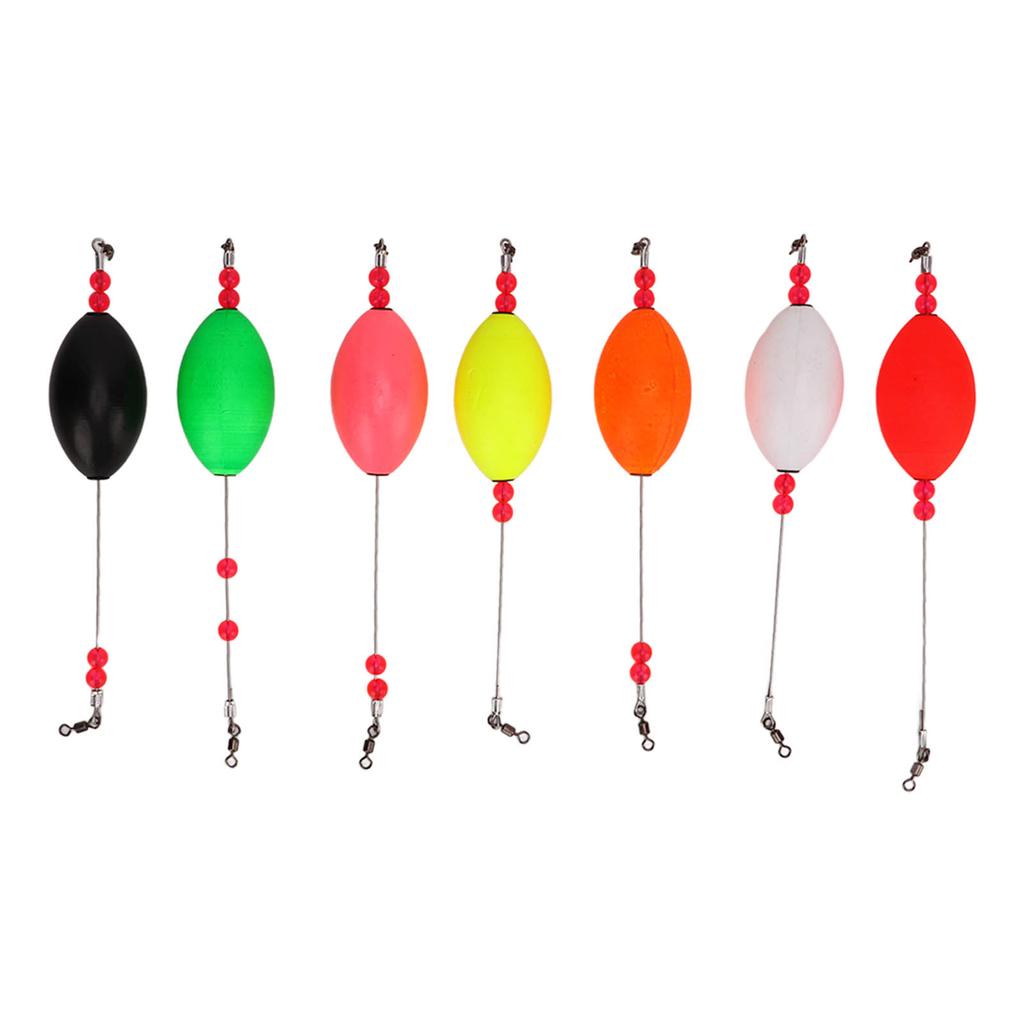 7Pcs Fishing Bobber Sensitive Light Weight Bright Colors Fishing Floats for Long Distance Fishing