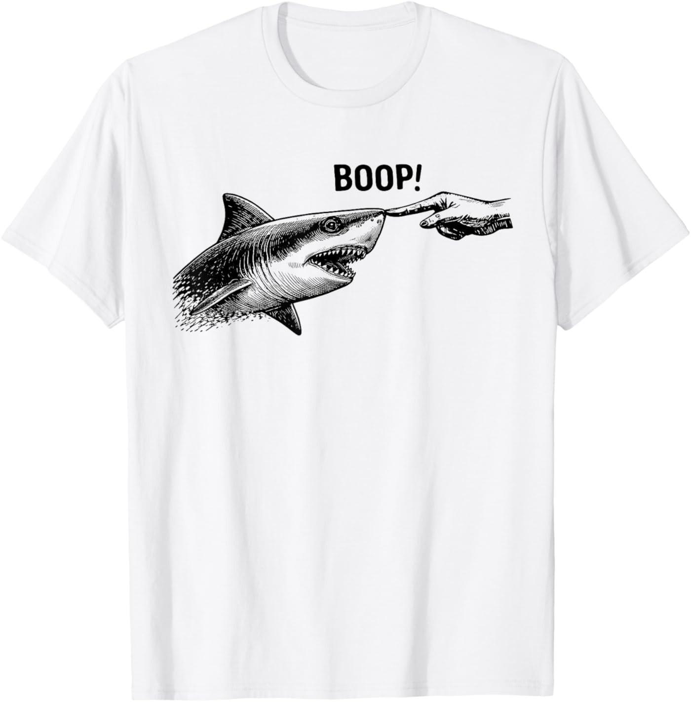 Boop Shark Meme Shark Humor Funny Hand Boop Nose Shark T-Shirt S разноцветный