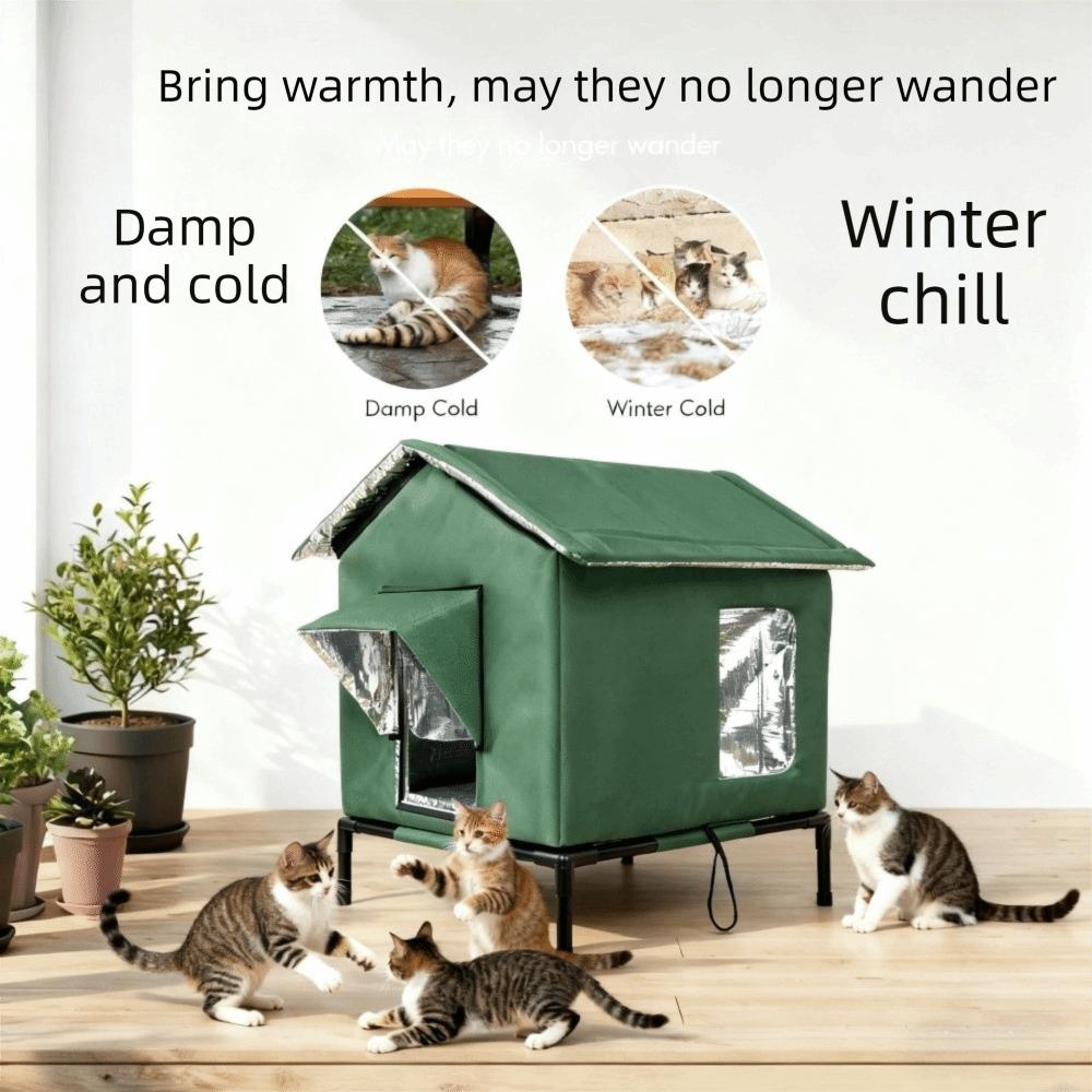 Folding Outdoor Cat Tent Warm Insulated Cat House Dog Sleeping Bed Pet Condos  All Seasons