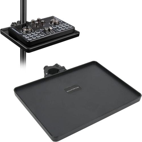 Microphone Stand Tray, Sound Card Tray, Multi-function Live Broadcast Stand Tray, Mobile Phone Tripod Accessory with Rubber Pad for Stage Control Room