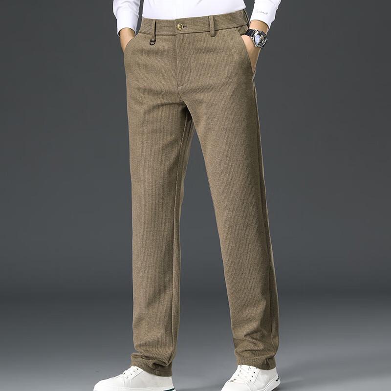 

Мужские вельветовые брюки Fengxun с эластичной талией, прямого кроя, повседневные 35