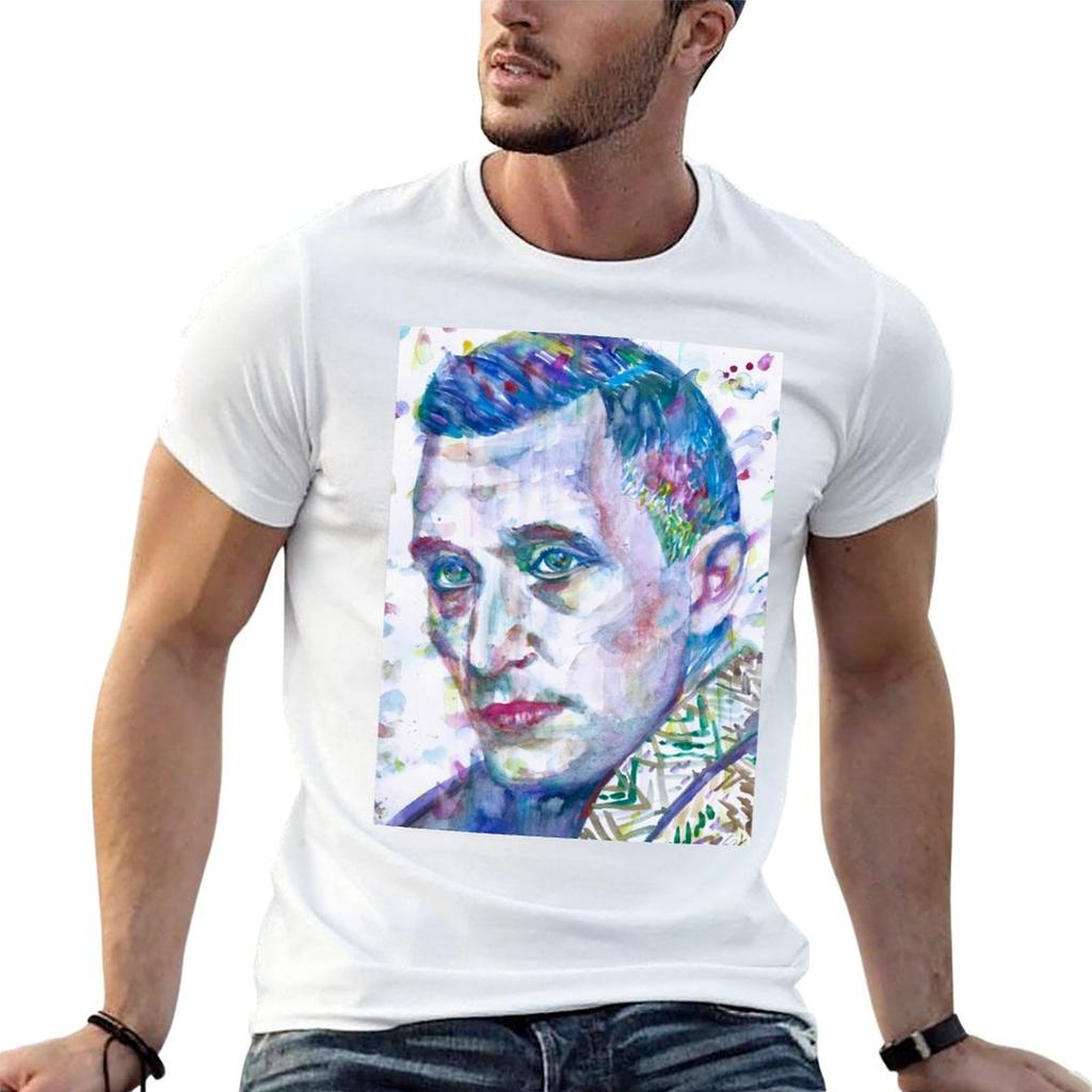 ERNST JUNGER Watercolor Portrait .3 T-Shirt Casual Short Sleeve T-Shirt