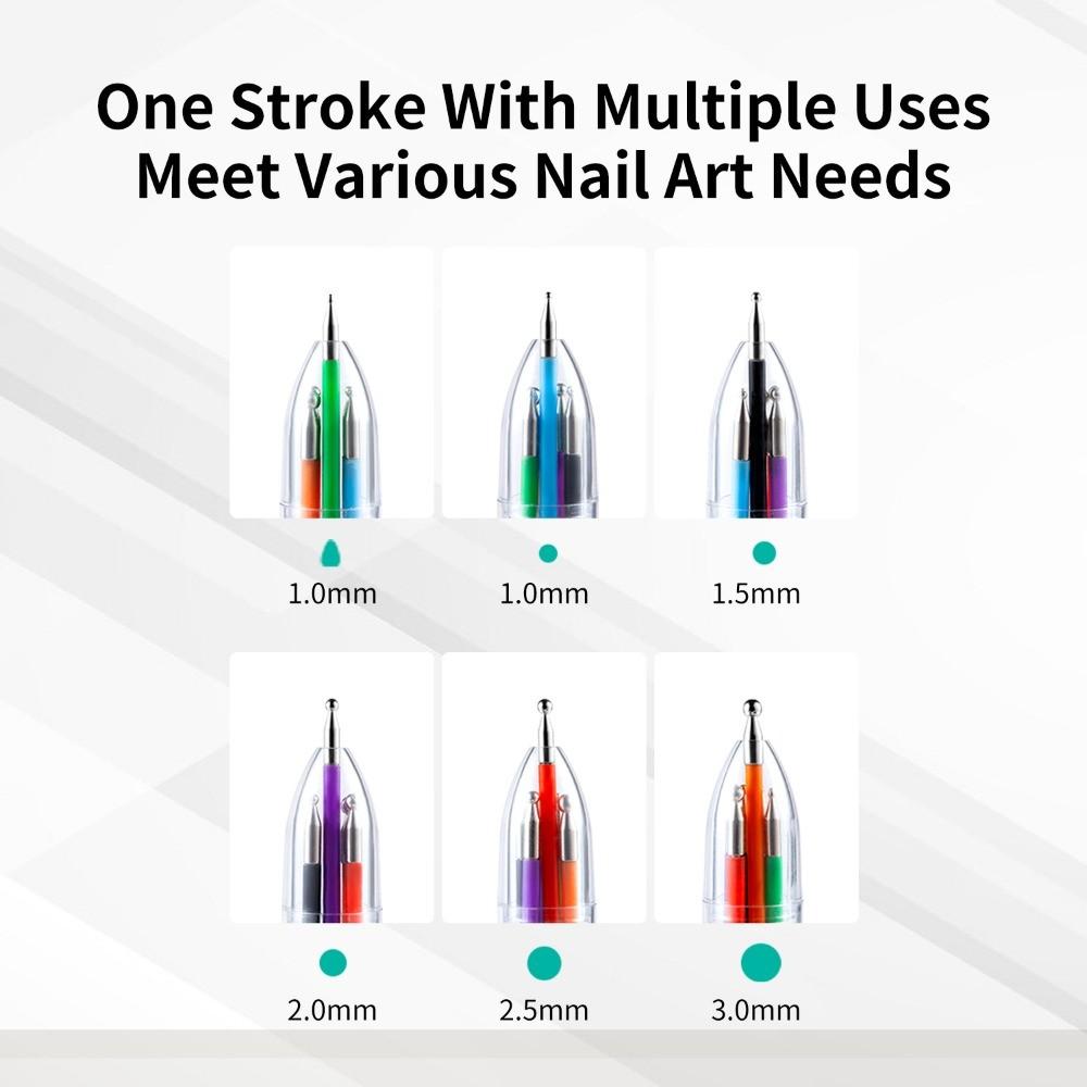 6-in-1 Magic Pen Nail Art Multi-tip Nail Dotting Tool Gel Polish Painting Pen for Salon Home DIY Manicure Designs