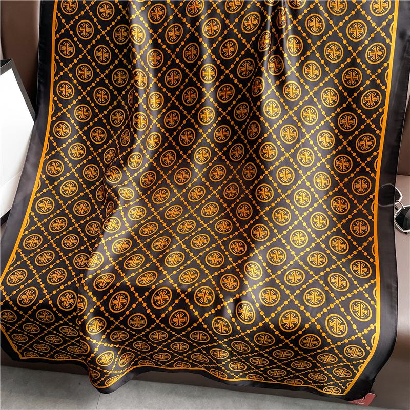 

Модный клетчатый роскошный шарф женские товары новый шелковый шарф длинный большой размер дорожная шаль защита от солнца 180*90cm