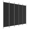 VidaXL Cloison de Séparation 5 Panneaux Séparateur de Pièce Pliable Diviseur Écran d'Intimité Paravent Décoration Salon Noir 350189