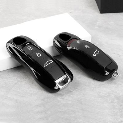 Coque de clé en jade noir pour Porsche: Macan, 718, Cayenne, Panamera, Taycan, 911