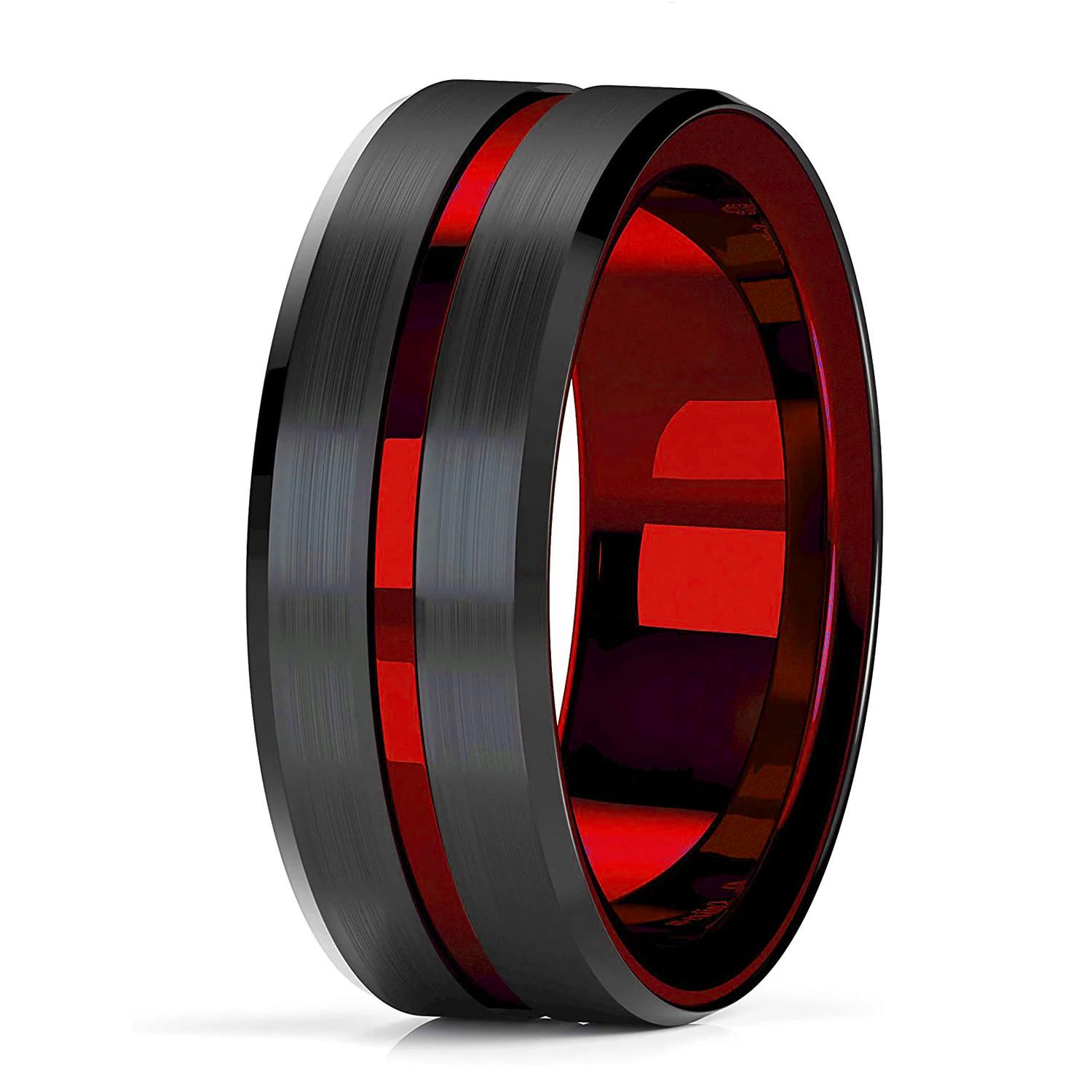 Modische Partnerringe Damen Rote Strass Zirkonia Ringe Set Herren Edelstahl Keltischer Drachen Ringe Ehering Schmuck 7 gray