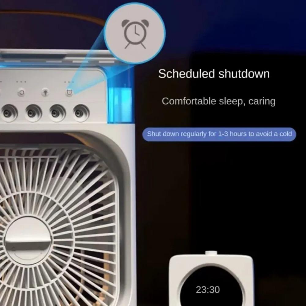 Five-Hole Spray Fan Humidification Refrigeration Air Conditioning Fan Desktop Dormitory Mini Chiller USB