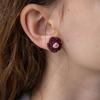 MERRYMOTIVE Wine and Rose Flower Knit Earring