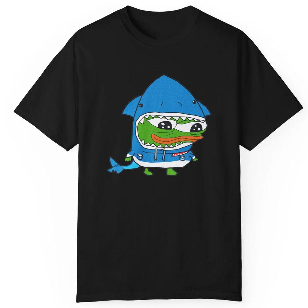 Men Cotton Tshirt Cute Shark Pepe The Frog Fren Meme Funny Internet Culture Humor Urban Graphic Tops Unisex Summer Cotton Tees
