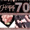 Happy 70th Birthday Banner Decorations for Women, Rose Gold 70 Birthday Sign Party Supplies, Funny 70 Year Old Theme Birthday Party Decor for Outdoor