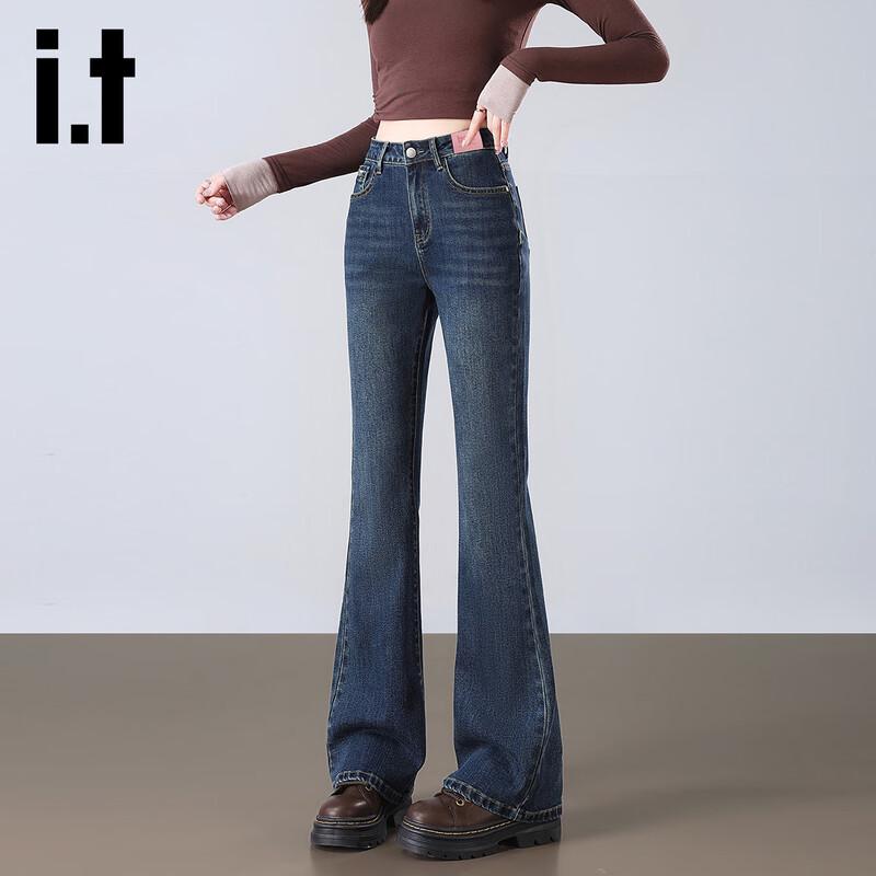 Izzue Women s Retro Wash High-Waist Flared Jeans L