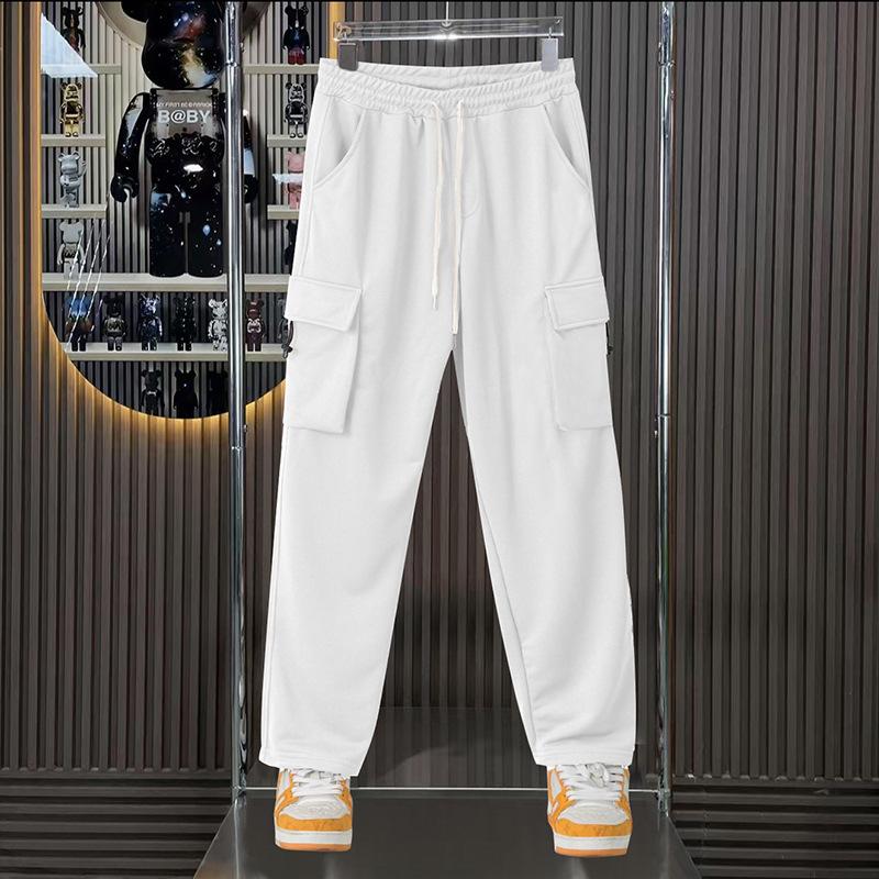 

2025 Осень и Зима Новые Повседневные Свободные Модные Брюки с Карманами Простые Однотонные S белый