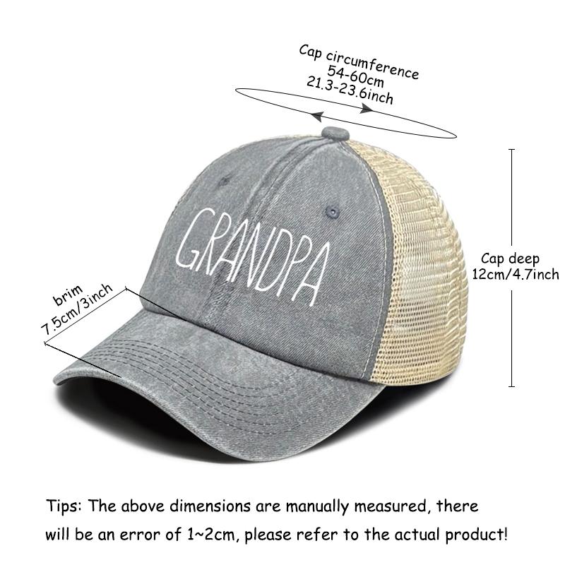 DAD And MOM Mesh Cap Adjustable Trucker Hat Grandpa Grandma Caps Distressed Snapback Baseball Cap Ideal Choice For Family