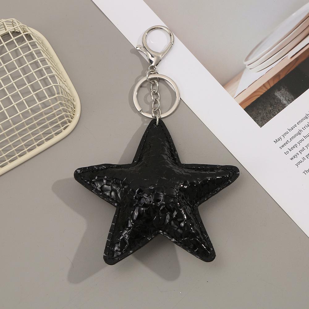 2025 Premium PU Leather Pentagram Keychain Pendant - High-End Accessory