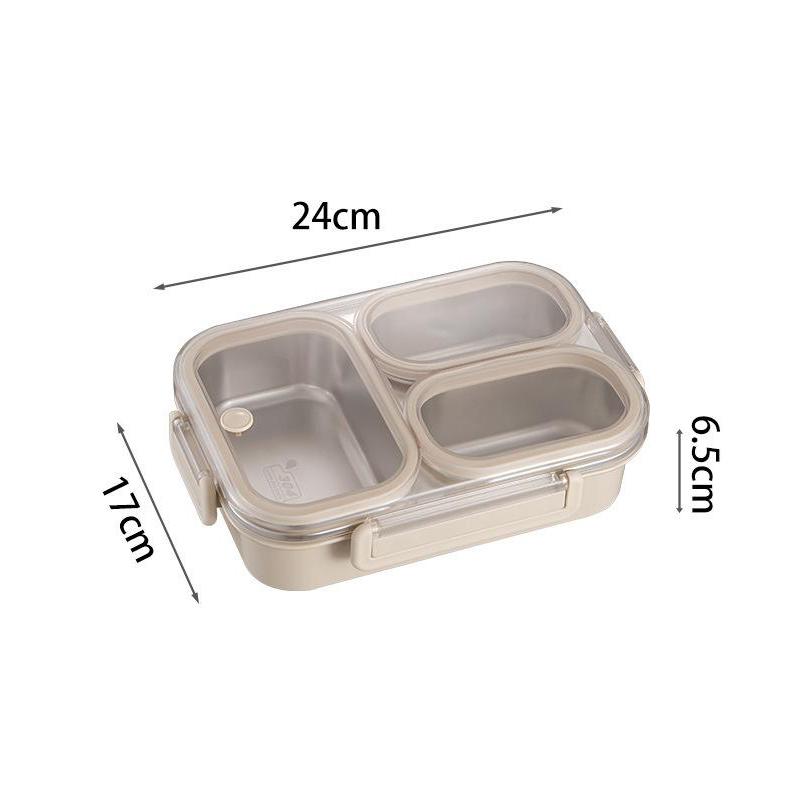 Leak-Proof 304 Stainless Steel Lunch Box 1000Ml Microwaveable Oven Safe Lunch Bento Box Sealed Compartmentalized Lunch Box