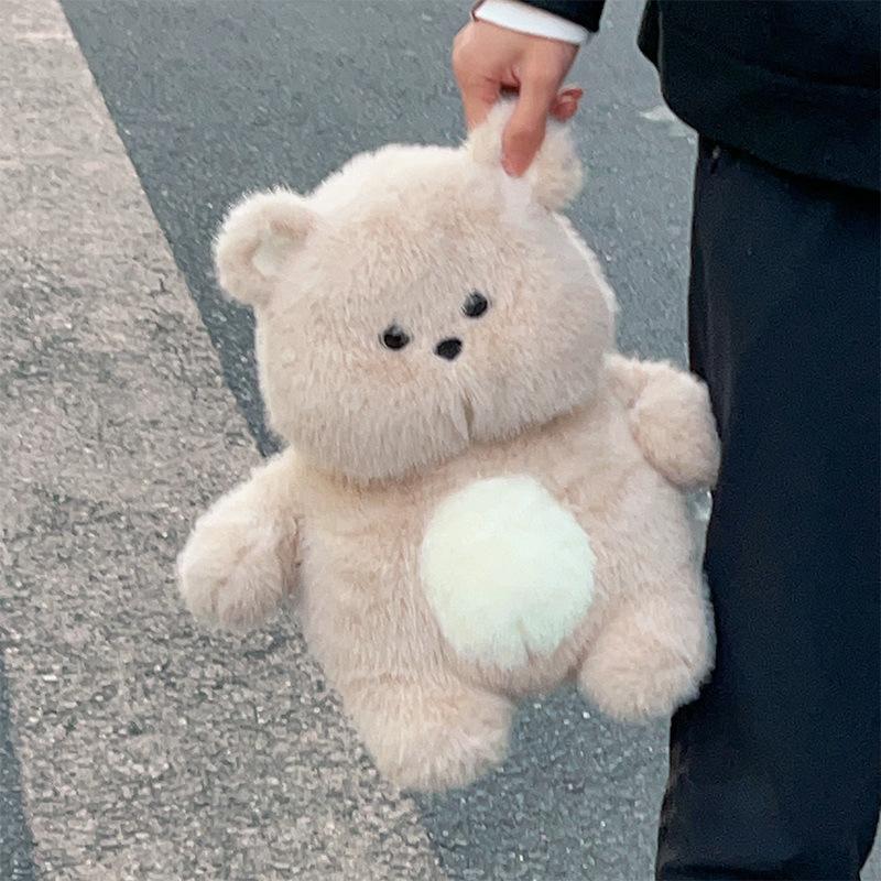 Cute Chubby Bear Teddy Bear Doll Plush Toy Rabbit Doll Girl Bag Children Soothing Doll 35cm（0.3kg）