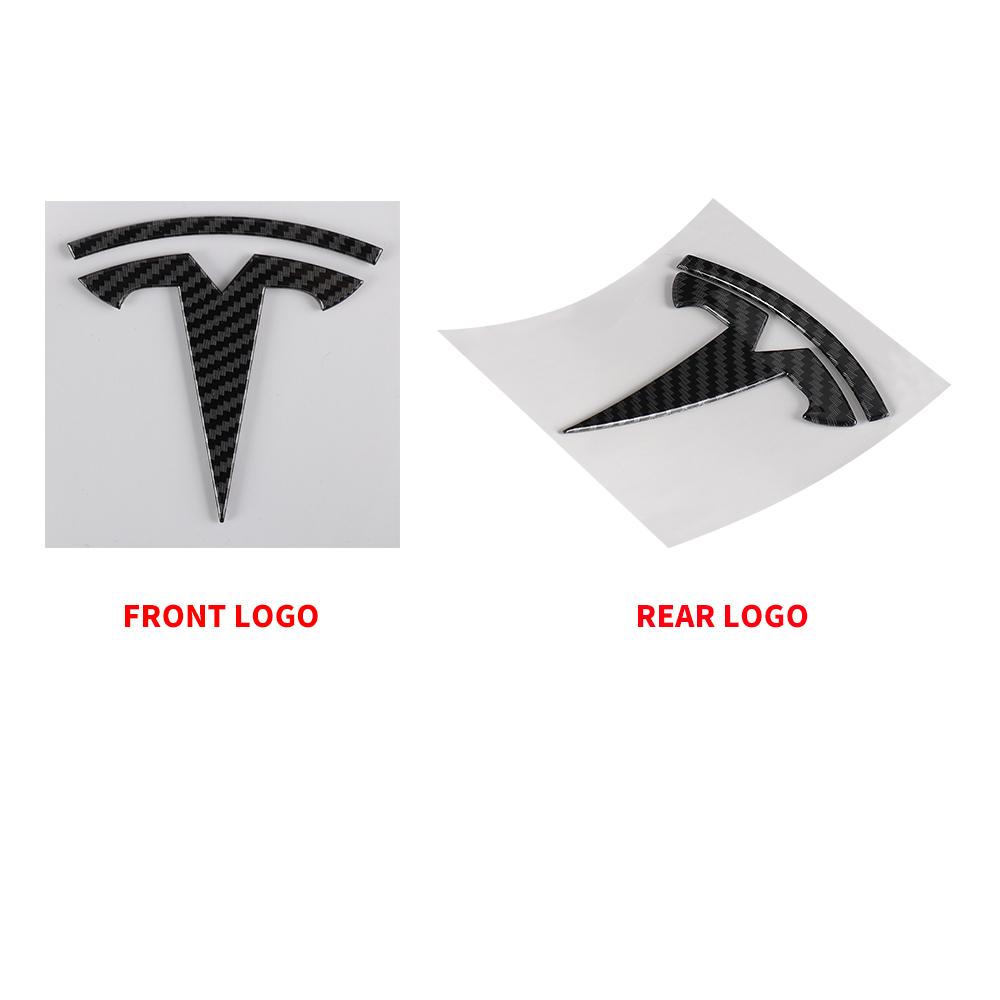ANA1 3D ABS Car Front Head Hood Emblem Rear Trunk Badge Sticker For Tesla Model 3 Model Y Replacement Decoration Decals Accessories