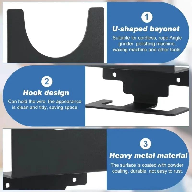 Angle Grinder Holder with Wire Hook,Wall-mounted Bracket,Tool Hanger,Polishing Machine/Angle Grinder Stand for Shop Workbench