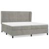 Lit avec sommier et matelas - Maison Exclusive - 200x200cm - Velours gris clair - Tête de lit réglable