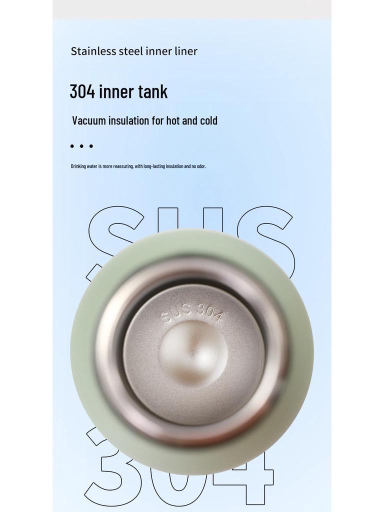 Portabel Bergsklättring Dubbelskikt Isolerad Sportvattenflaska, 304 Rostfritt Stål, med Handtag och Liten Öppning.