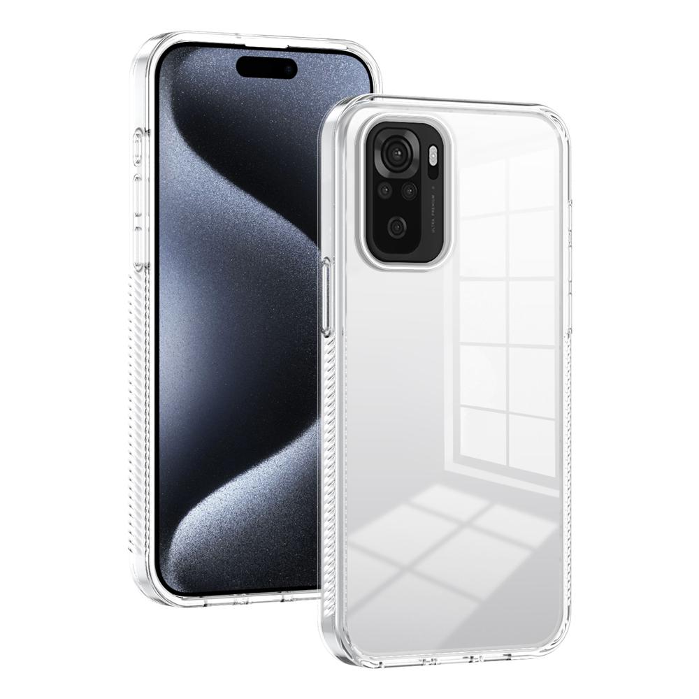 KEYSION Transparent Case for Redmi Note 10 10S 10 Pro 4G Soft TPU+PC Anti-slip HD Clear Shockproof Phone Back Cover for POCO M5S