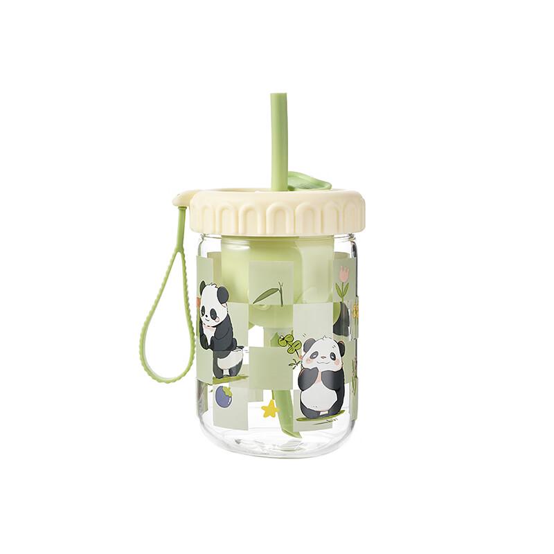Lucky Panda High Borosilicate Glass Straw Cup