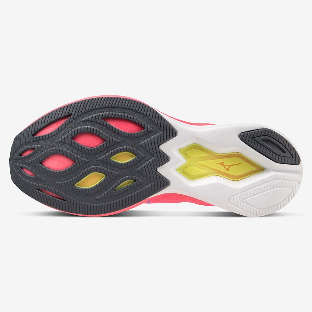 Mizuno Wave Rebellion SONIC WIDE Running Shoes, Pink X Blue X Yellow (Asymmetrical), Size 22.5 Cm, 2E