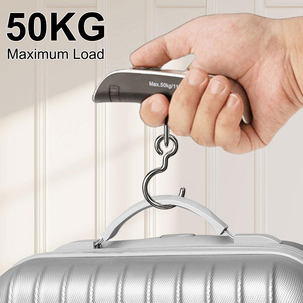 50kg/110lb Electronic Hanging Suitcase Travel Weighs LCD Display Pocket Electronic Suitcase Travel Scale Hand Luggage Scale