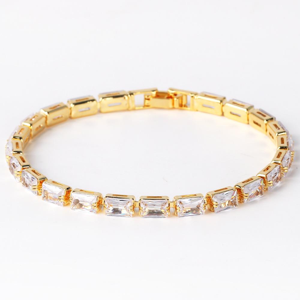 Luxury Copper Crystal Tennis Bracelet with Zircon Inlay - Women's High-End Jewelry