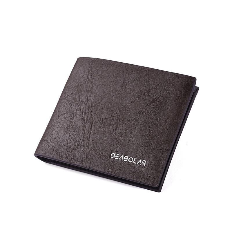 

Factory Wholesale Men s Short Wallet With Stylish Horizontal And Vertical Design European And American Style Dark Brown1