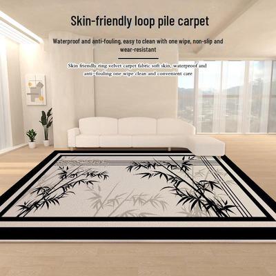 Retro Velvet Waterproof and Washable Carpet – Dirt-Resistant, Easy-Care Living Room/Bedroom Floor Mat