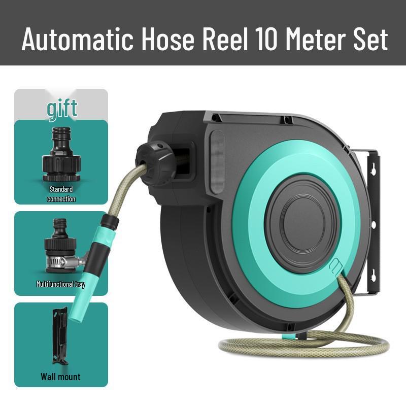 

Автоматическая настенная выдвижная катушка для садового шланга с водяным пистолетом высокого давления для полива, мойки автомобилей и уборки территории