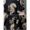 DIMANAF 2025 Damen Übergröße Frühling Sommer Langes Kleid Freizeitkleid Locker Floral Basic Druck Vintage Maxi Neu