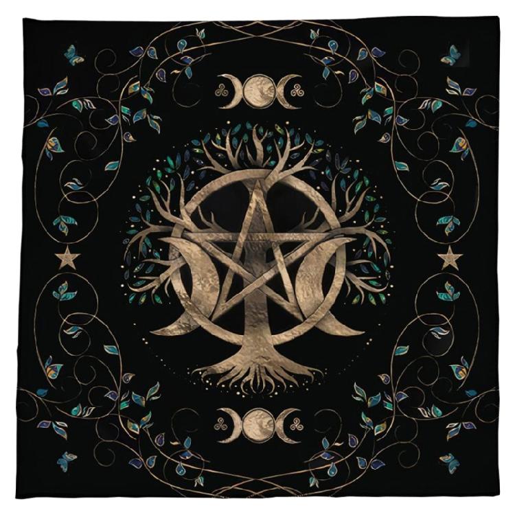 Pentagrams Pattern Tarot Card Tablecloth Altars Cloth Divinations Tapestry