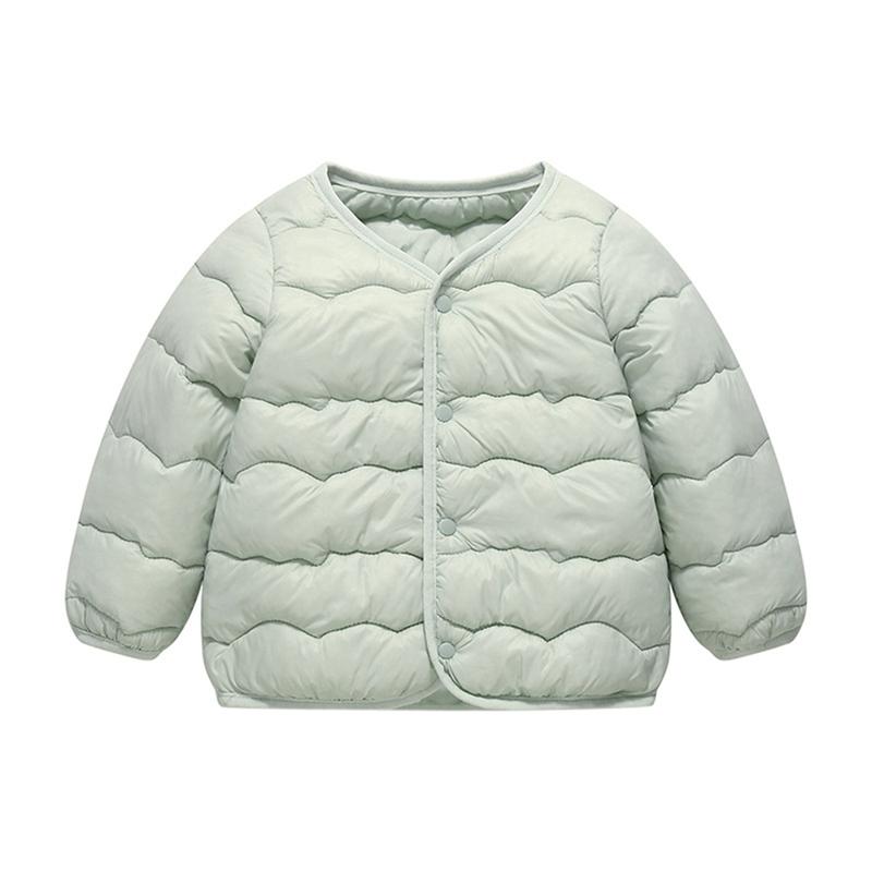 1-5 Years Kids Solid Color Warm Coat Button Jacket