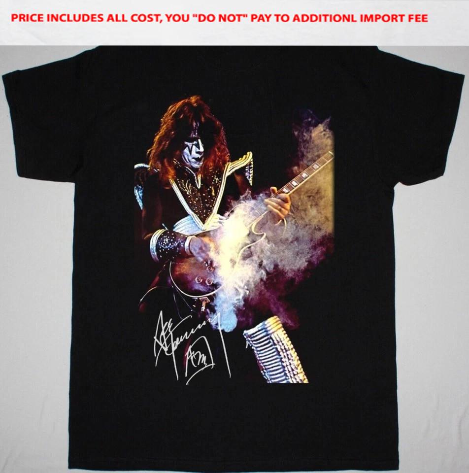 Vintage Ace Frehley Spaceman Heavy Cotton Black All Size Shirt BB440 Unisex T-Shirt XXXL