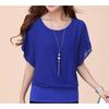 HNXC Commuter T-shirt Ruffled Short-sleeved Chiffon Blouse for Women Shirt