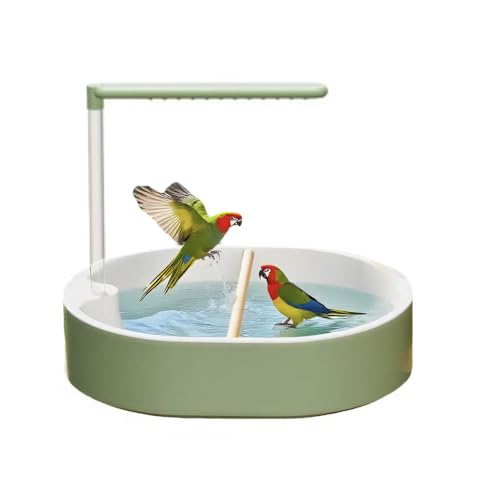 

Automatic Bird Bath Shower for Parakeets, Finches, and Other Birds. Features include automatic showering, water play, and a USB power supply for water