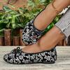 Large size spring new women's casual single shoes flower embroidery linen comfortable flat shoes cloth shoes women