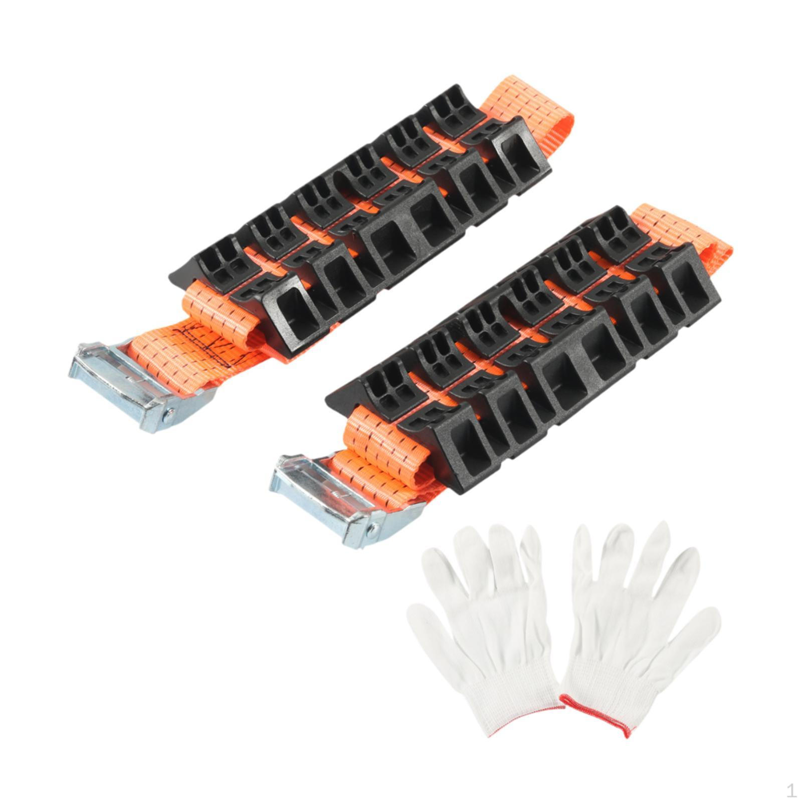 2x Tire Traction Devices Anti Skid Emergency Straps Convenient Portable Practical Accessories