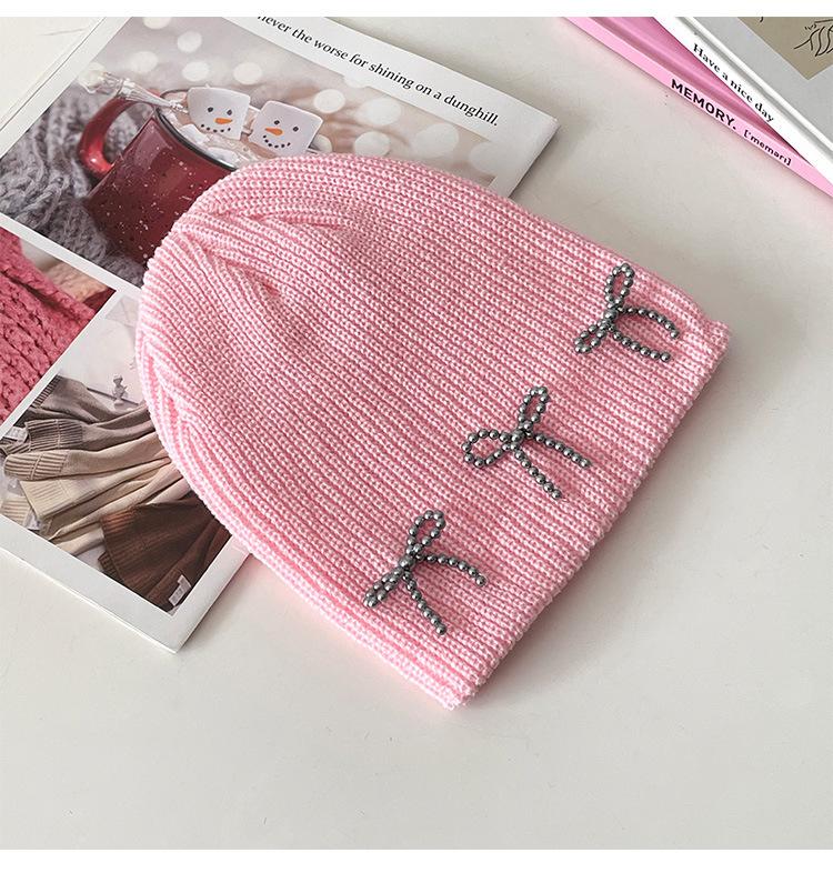 Knitted wool hat Korean blogger three-dimensional butterfly autumn and winter ins new wool cold hat warm and versatile