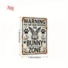 Bunny Zone Retro Metal Sign 2D Flat Iron Wall Plate with Rabbit Patterns Home Bar Man Cave Decor