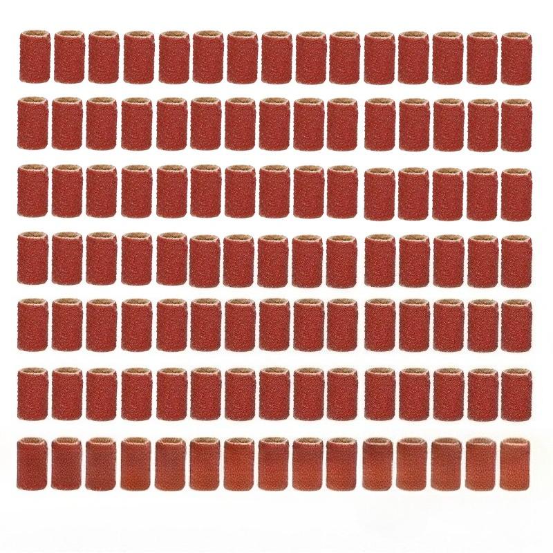 102pc Sanding Drum Kit: 100 Sanding Bands with 6.35mm Mandrels for Dremel Rotary Tools