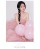 Studio-Themed Wedding Dress: New Girl Style, Pink Skin-Tone Enhancing, Colorful Yarn, Outdoor Travel Photo Dress