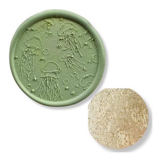 techichidou Sealing Stamp Head Jellyfish Jellyfish Sea Moon Sealing Wax Sealing Wax (Size: Height 30mm Width 30mm)