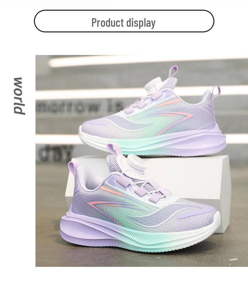 Boys' Autumn Sports Mesh Shoes with Rotating Buckle for Children's Training